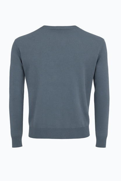 Pullover uomo RE del MARE blu avio – retro, maglia leggera, senza loghi o etichette visibili